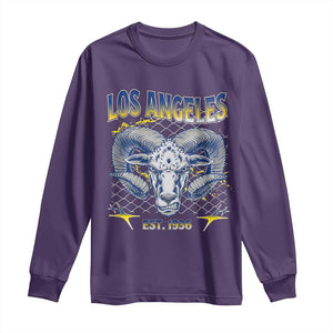 Cool Blue and Gold Ram Head Bighorn Sheep Graphic Long Sleeve Shirt Est 1936 Los Angeles Lover TS02 Purple Print Your Wear