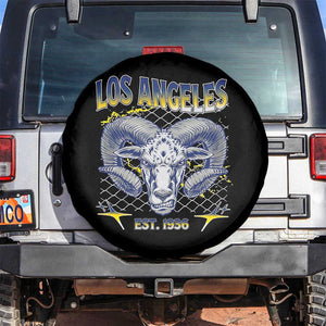 Cool Blue and Gold Ram Head Bighorn Sheep Graphic Spare Tire Cover Est 1936 Los Angeles Lover TS02 No hole Black Print Your Wear