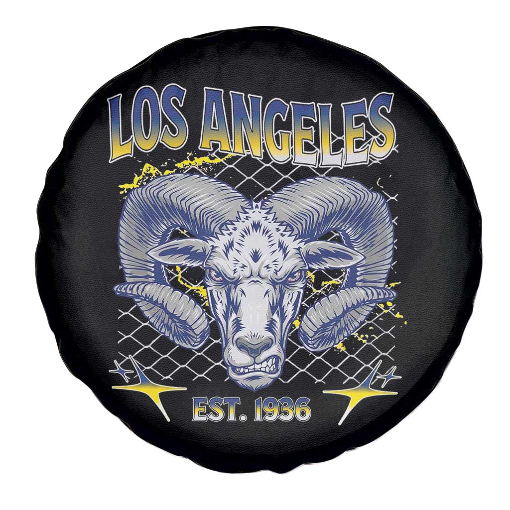 Cool Blue and Gold Ram Head Bighorn Sheep Graphic Spare Tire Cover Est 1936 Los Angeles Lover TS02 Print Your Wear