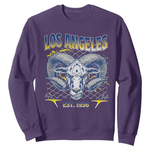 Cool Blue and Gold Ram Head Bighorn Sheep Graphic Sweatshirt Est 1936 Los Angeles Lover TS02 Purple Print Your Wear