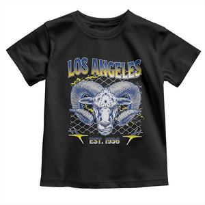 Cool Blue and Gold Ram Head Bighorn Sheep Graphic Toddler T Shirt Est 1936 Los Angeles Lover TS02 Black Print Your Wear