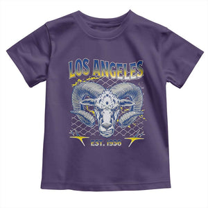 Cool Blue and Gold Ram Head Bighorn Sheep Graphic Toddler T Shirt Est 1936 Los Angeles Lover TS02 Purple Print Your Wear