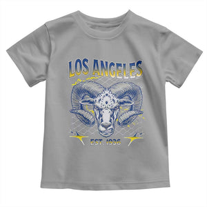 Cool Blue and Gold Ram Head Bighorn Sheep Graphic Toddler T Shirt Est 1936 Los Angeles Lover TS02 Sport Gray Print Your Wear