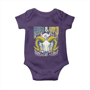 Blue and Gold Lightning Ram Skull Bighorn Sheep Graphic Baby Onesie Electric City Pride TS02 Purple Print Your Wear