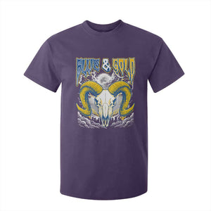 Blue and Gold Lightning Ram Skull Bighorn Sheep Graphic T Shirt For Kid Electric City Pride TS02 Purple Print Your Wear