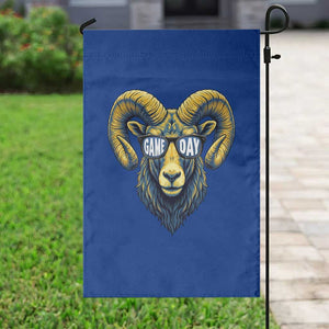 Cool Ram Game Day Bighorn Sheep Graphic Garden Flag Bold Blue and Gold Fan TS02 Print Your Wear