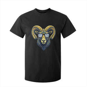 Cool Ram Game Day Bighorn Sheep Graphic T Shirt For Kid Bold Blue and Gold Fan TS02 Black Print Your Wear