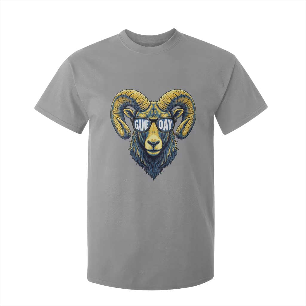 Cool Ram Game Day Bighorn Sheep Graphic T Shirt For Kid Bold Blue and Gold Fan TS02 Sport Gray Print Your Wear