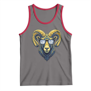 Cool Ram Game Day Bighorn Sheep Graphic Tank Top Bold Blue and Gold Fan TS02 Deep Heather Red Print Your Wear