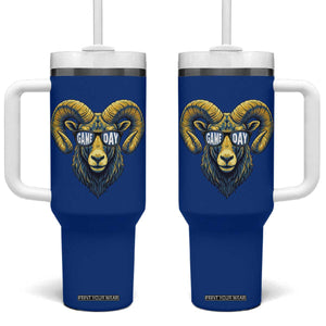Cool Ram Game Day Bighorn Sheep Graphic Tumbler With Handle Bold Blue and Gold Fan TS02 One Size: 40 oz Royal Blue Print Your Wear