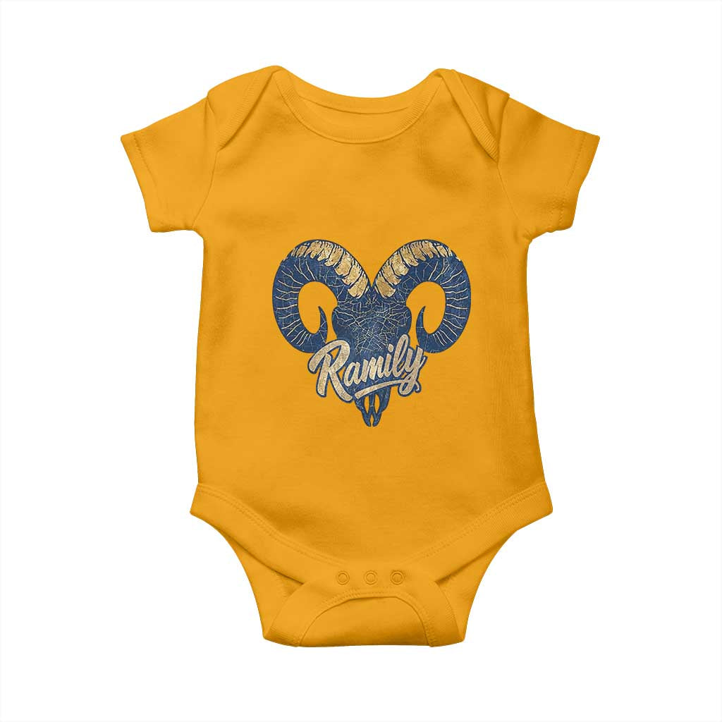 Ramily Bighorn Sheep Skull Ram Lover Vintage Baby Onesie TS02 Gold Print Your Wear