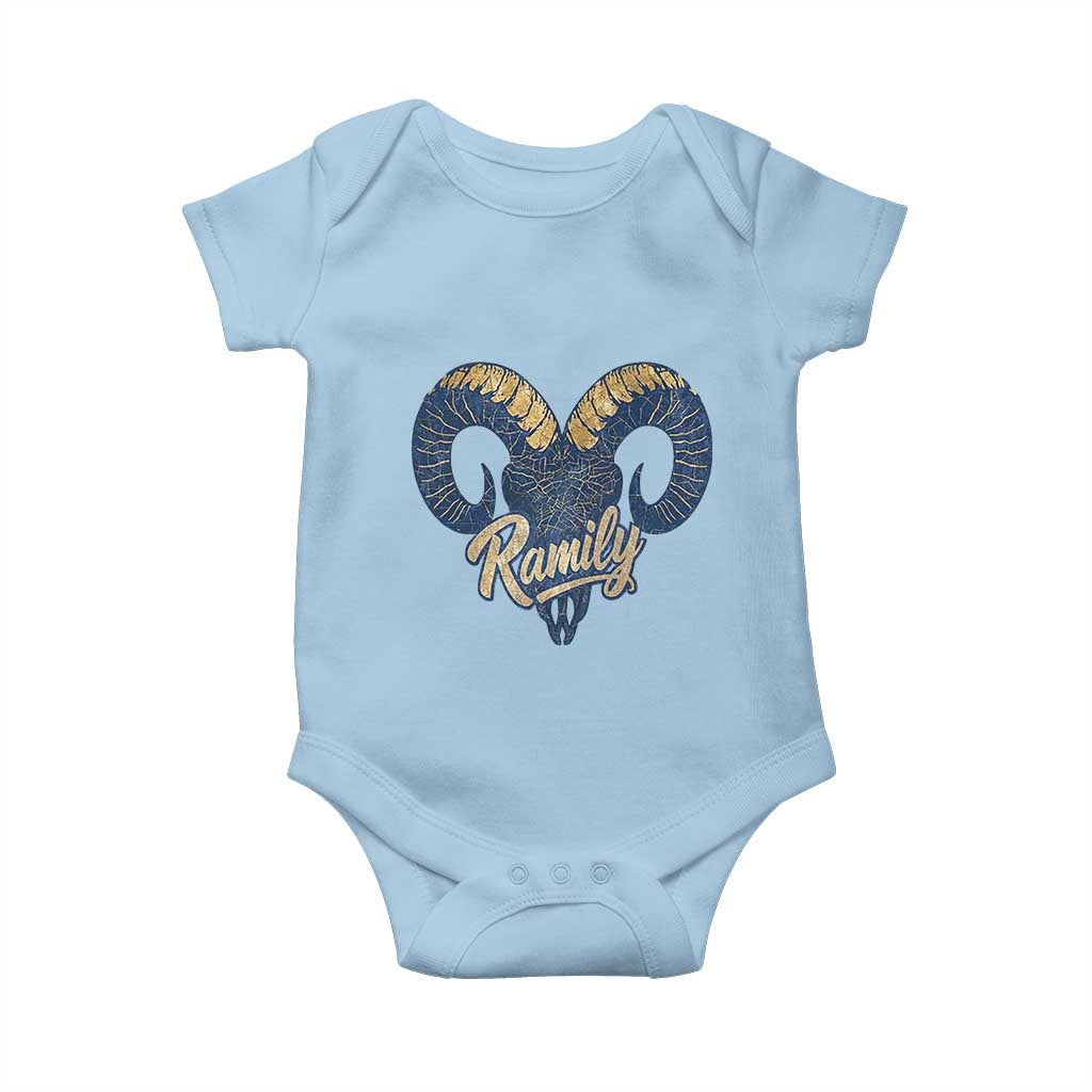 Ramily Bighorn Sheep Skull Ram Lover Vintage Baby Onesie TS02 Light Blue Print Your Wear