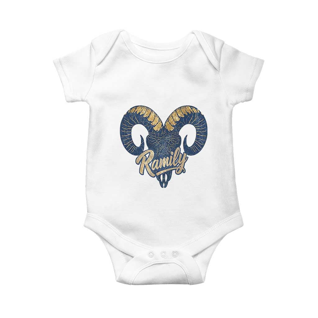 Ramily Bighorn Sheep Skull Ram Lover Vintage Baby Onesie TS02 White Print Your Wear
