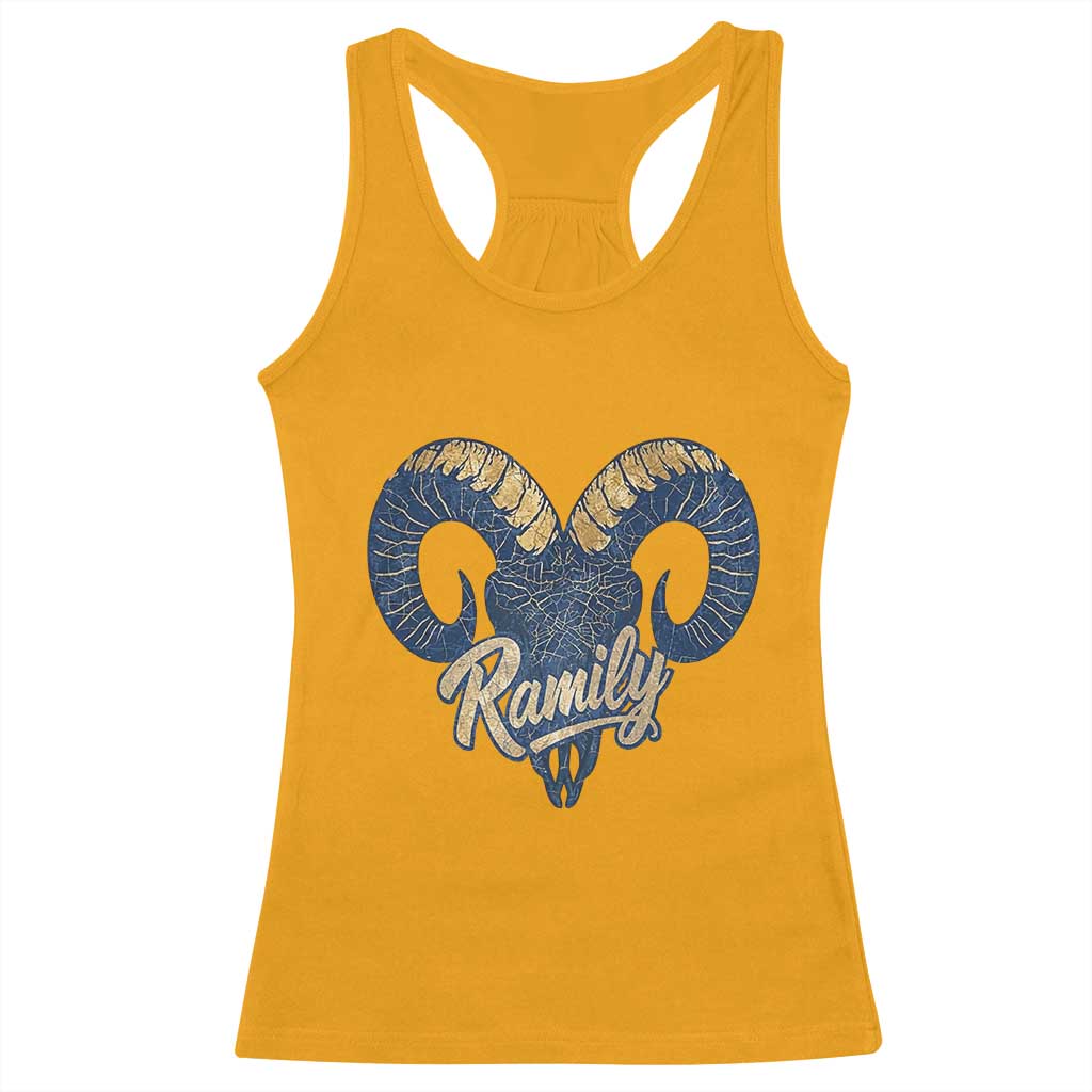 Ramily Bighorn Sheep Skull Ram Lover Vintage Racerback Tank Top TS02 Gold Print Your Wear
