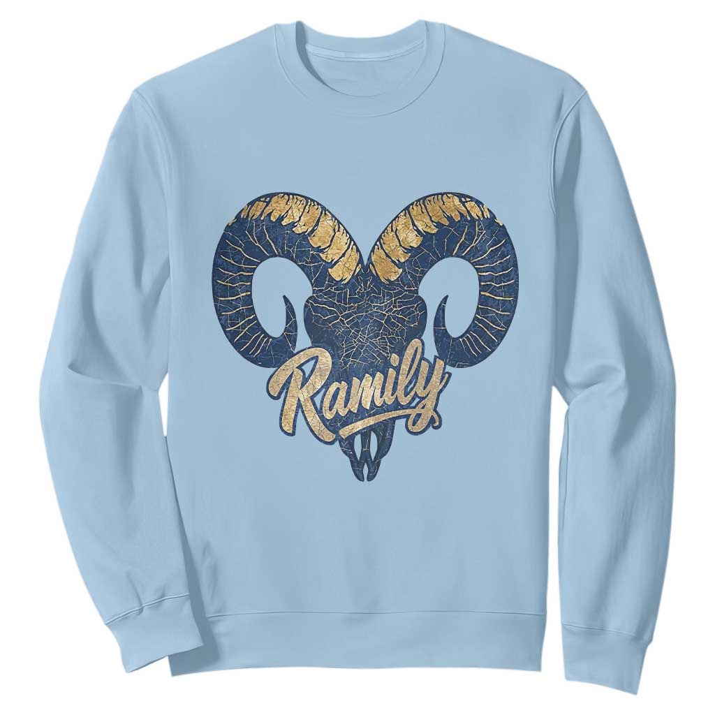 Ramily Bighorn Sheep Skull Ram Lover Vintage Sweatshirt TS02 Light Blue Print Your Wear