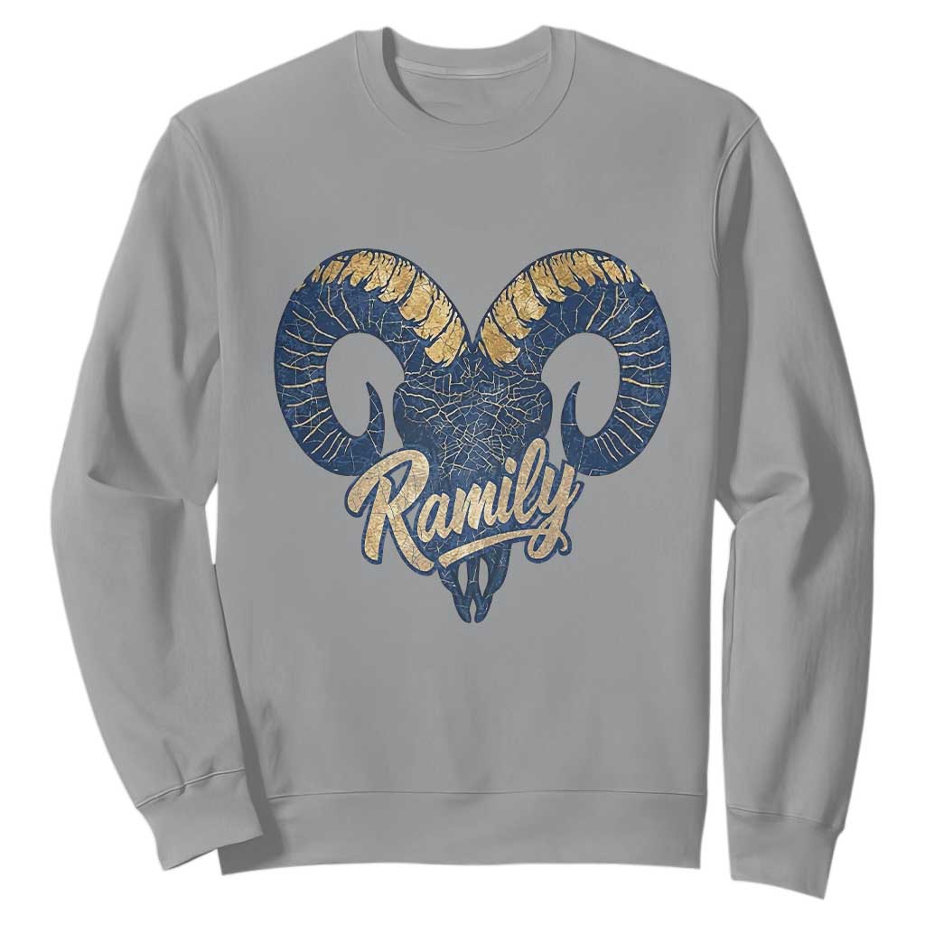 Ramily Bighorn Sheep Skull Ram Lover Vintage Sweatshirt TS02 Sport Gray Print Your Wear