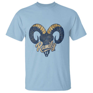 Ramily Bighorn Sheep Skull Ram Lover Vintage T Shirt TS02 Light Blue Print Your Wear