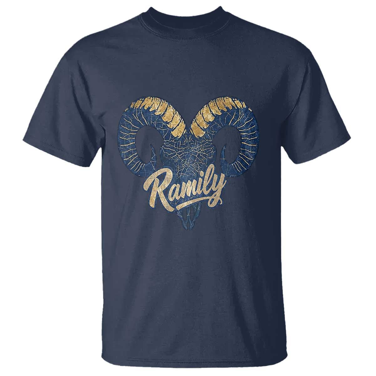 Ramily Bighorn Sheep Skull Ram Lover Vintage T Shirt TS02 Navy Print Your Wear