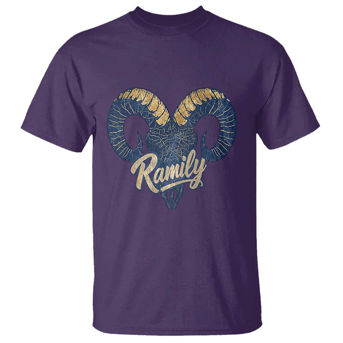 Ramily Bighorn Sheep Skull Ram Lover Vintage T Shirt TS02 Purple Print Your Wear