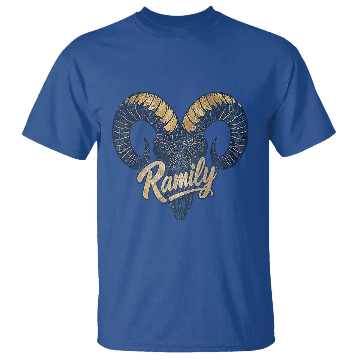 Ramily Bighorn Sheep Skull Ram Lover Vintage T Shirt TS02 Royal Blue Print Your Wear