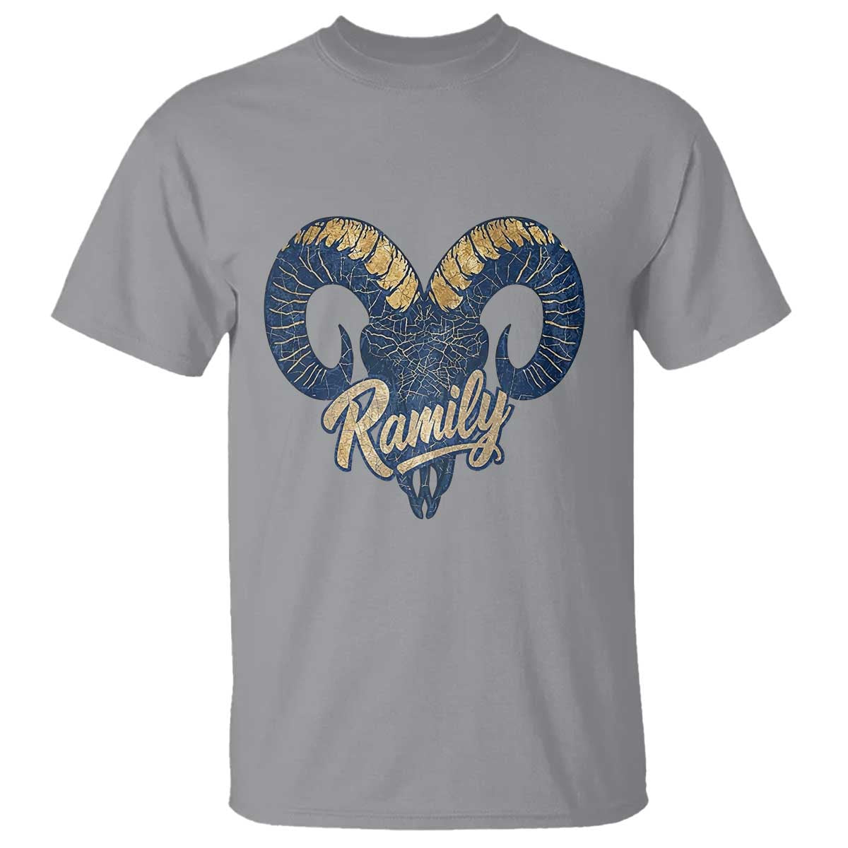 Ramily Bighorn Sheep Skull Ram Lover Vintage T Shirt TS02 Sport Gray Print Your Wear