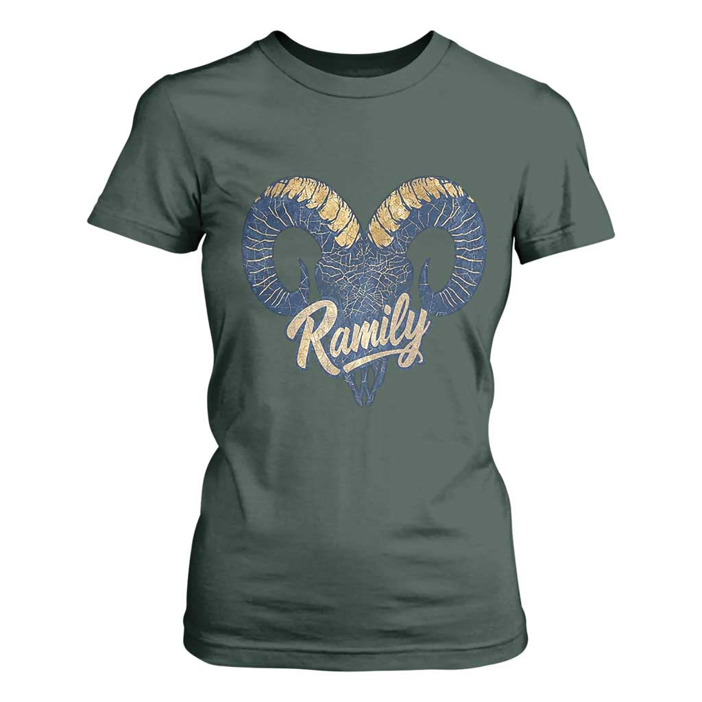 Ramily Bighorn Sheep Skull Ram Lover Vintage T Shirt For Women TS02 Dark Forest Green Print Your Wear