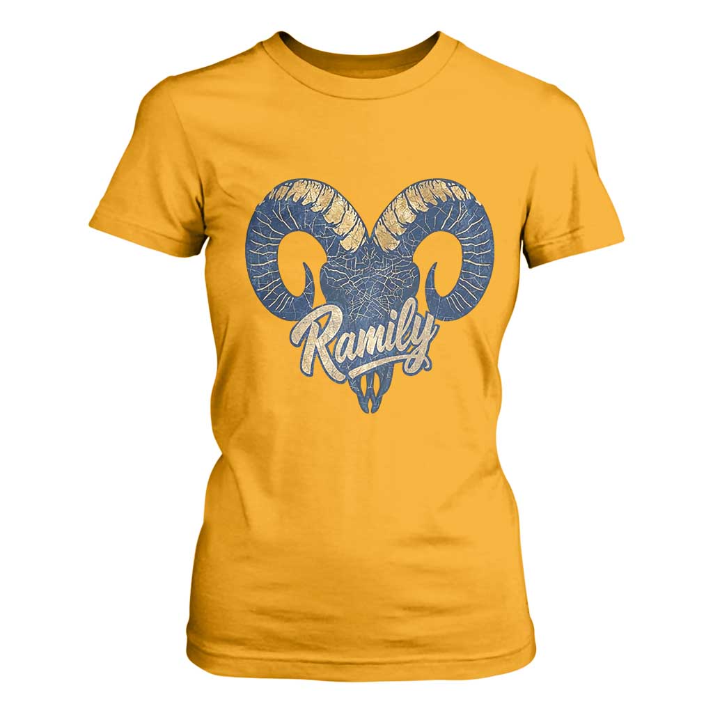 Ramily Bighorn Sheep Skull Ram Lover Vintage T Shirt For Women TS02 Gold Print Your Wear
