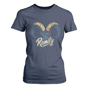 Ramily Bighorn Sheep Skull Ram Lover Vintage T Shirt For Women TS02 Navy Print Your Wear