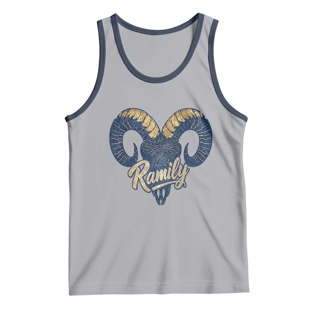 Ramily Bighorn Sheep Skull Ram Lover Vintage Tank Top TS02 Athletic Heather Navy Print Your Wear