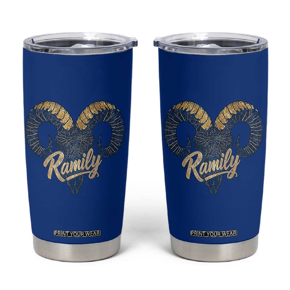 Ramily Bighorn Sheep Skull Ram Lover Vintage Tumbler Cup TS02 Royal Blue Print Your Wear
