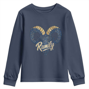 Ramily Bighorn Sheep Skull Ram Lover Vintage Youth Sweatshirt TS02 Navy Print Your Wear