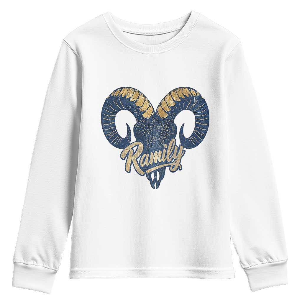 Ramily Bighorn Sheep Skull Ram Lover Vintage Youth Sweatshirt TS02 White Print Your Wear
