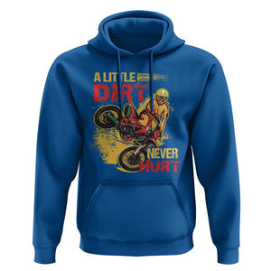 Dirt Bike Hoodie Dirt Never Hurt Motocross Biker TS02 Royal Blue Print Your Wear