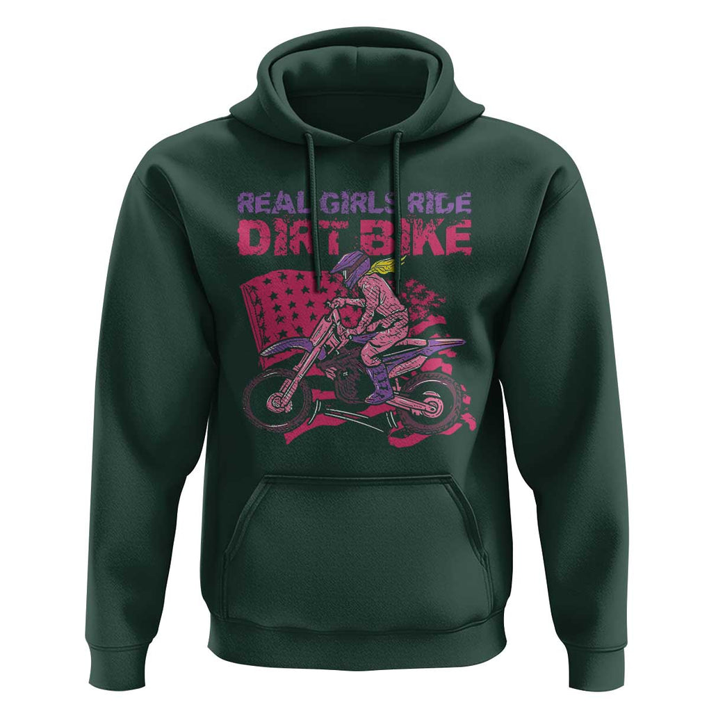 Real Girls Ride Dirt Bikes Hoodie Motocross Lovers Gifts For Womens TS02 Dark Forest Green Print Your Wear