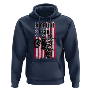 Dirt Bike Ride Like A Girl Hoodie Motocross Lover Biker Girls TS02 Navy Print Your Wear
