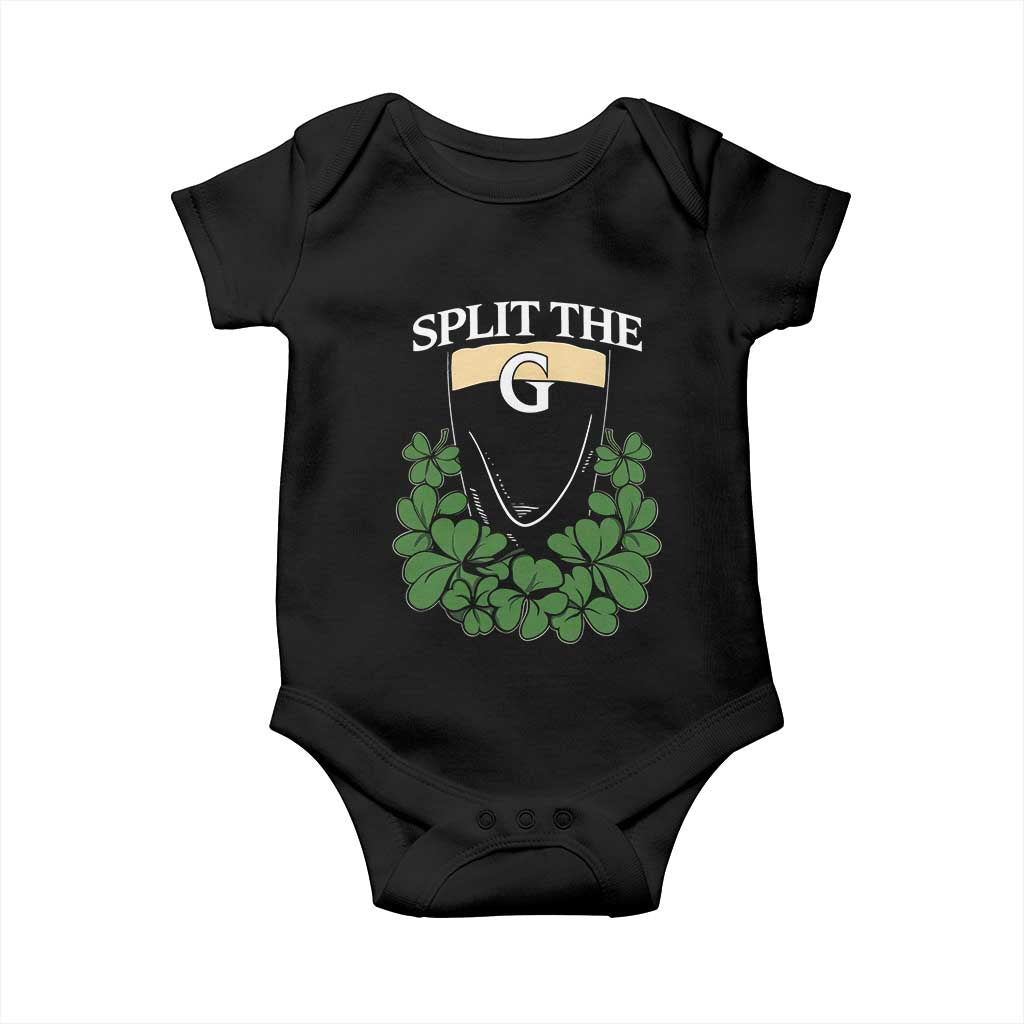 Split the G Funny Irish Stout Beer Drinking Game Baby Onesie St. Patrick’s Day Shamrocks Pub Crawl Crew TS02 Black Print Your Wear