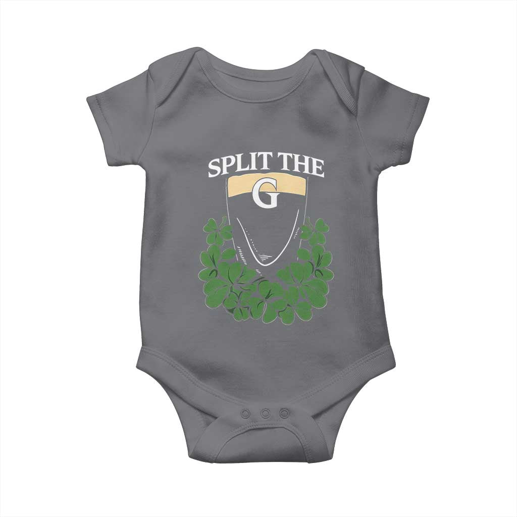 Split the G Funny Irish Stout Beer Drinking Game Baby Onesie St. Patrick’s Day Shamrocks Pub Crawl Crew TS02 Charcoal Print Your Wear