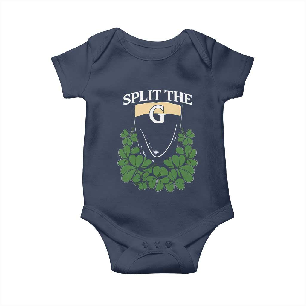 Split the G Funny Irish Stout Beer Drinking Game Baby Onesie St. Patrick’s Day Shamrocks Pub Crawl Crew TS02 Navy Print Your Wear