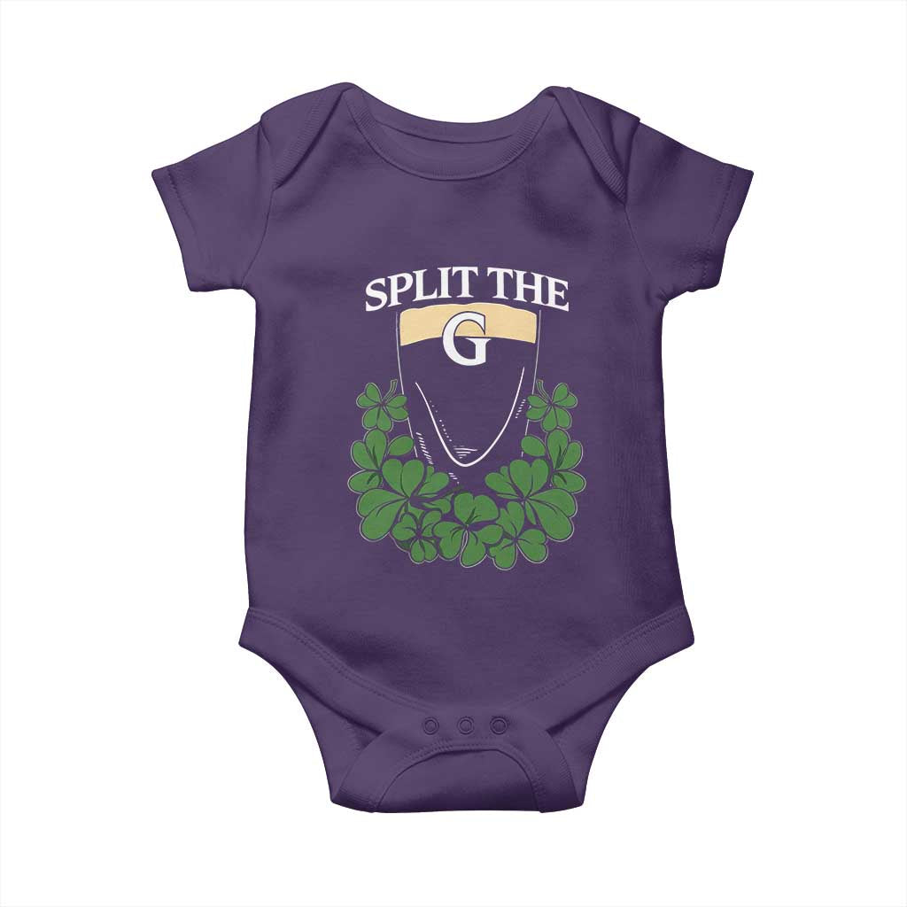 Split the G Funny Irish Stout Beer Drinking Game Baby Onesie St. Patrick’s Day Shamrocks Pub Crawl Crew TS02 Purple Print Your Wear