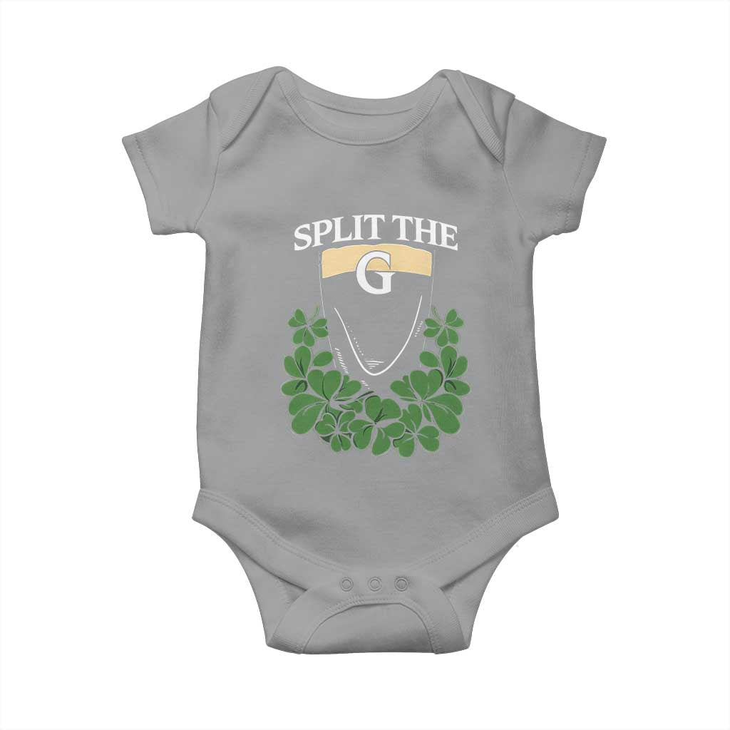 Split the G Funny Irish Stout Beer Drinking Game Baby Onesie St. Patrick’s Day Shamrocks Pub Crawl Crew TS02 Sport Gray Print Your Wear