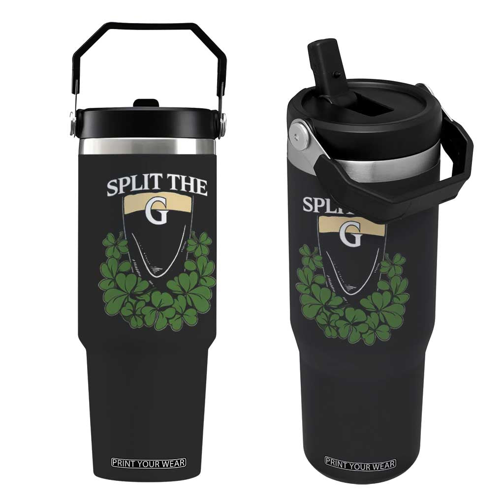 Split the G Funny Irish Stout Beer Drinking Game Flip Straw Tumbler St. Patrick’s Day Shamrocks Pub Crawl Crew TS02 One Size: 30 oz Black Print Your Wear