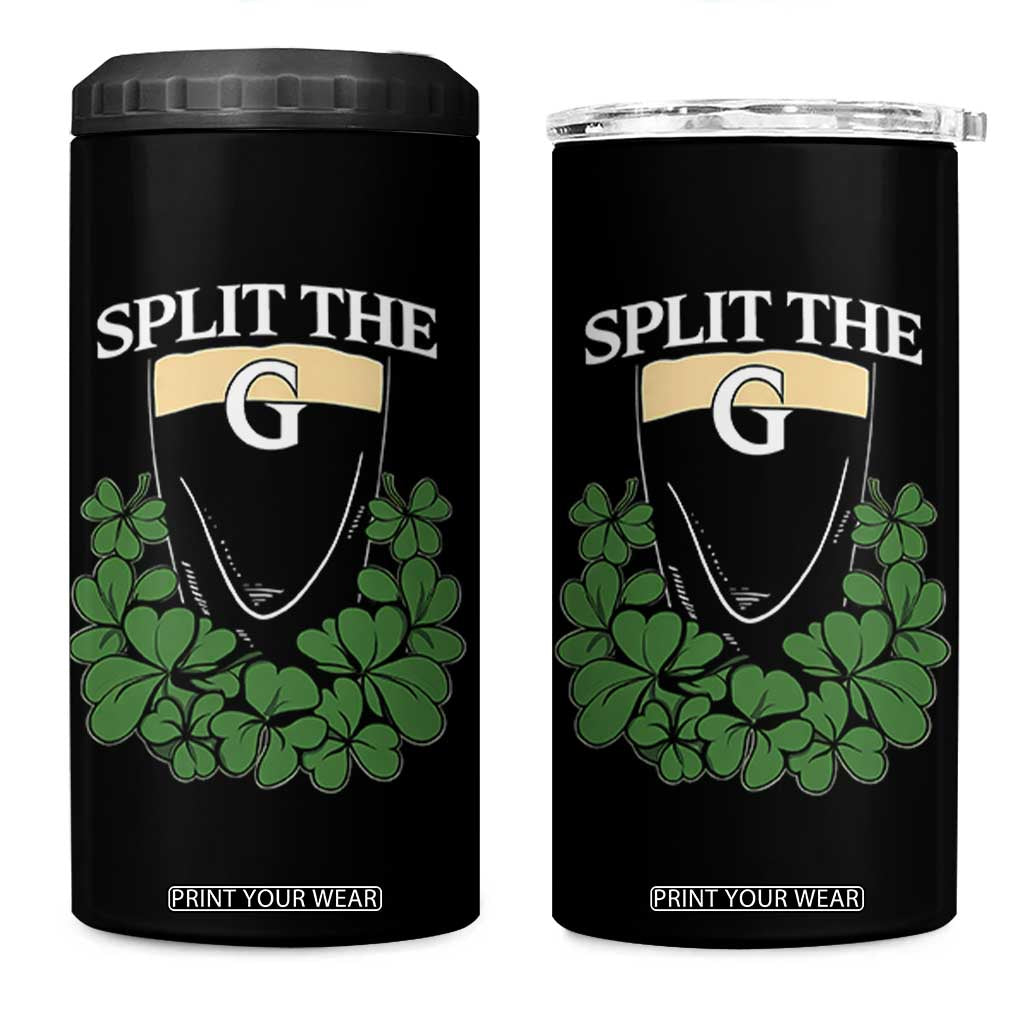 Split the G Funny Irish Stout Beer Drinking Game 4 in 1 Can Cooler Tumbler St. Patrick’s Day Shamrocks Pub Crawl Crew TS02 One Size: 16 oz Black Print Your Wear