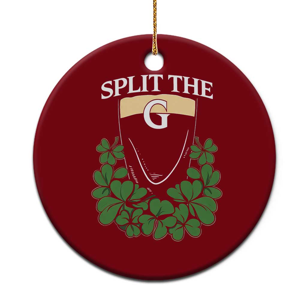 Split the G Funny Irish Stout Beer Drinking Game Ceramic Ornament St. Patrick’s Day Shamrocks Pub Crawl Crew TS02 1pc Red Print Your Wear