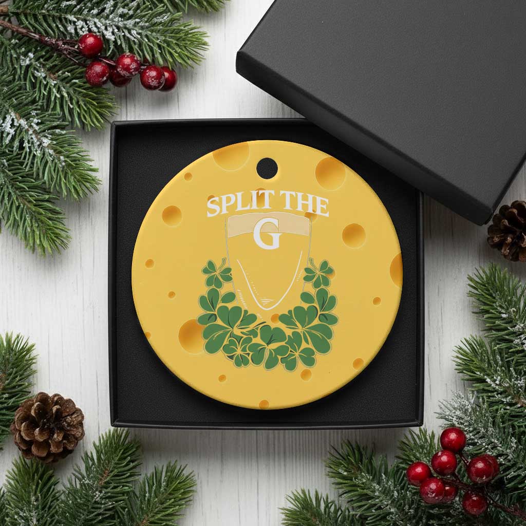 Split the G Funny Irish Stout Beer Drinking Game Ceramic Ornament St. Patrick’s Day Shamrocks Pub Crawl Crew TS02 1pc Yellow Cheese Print Your Wear