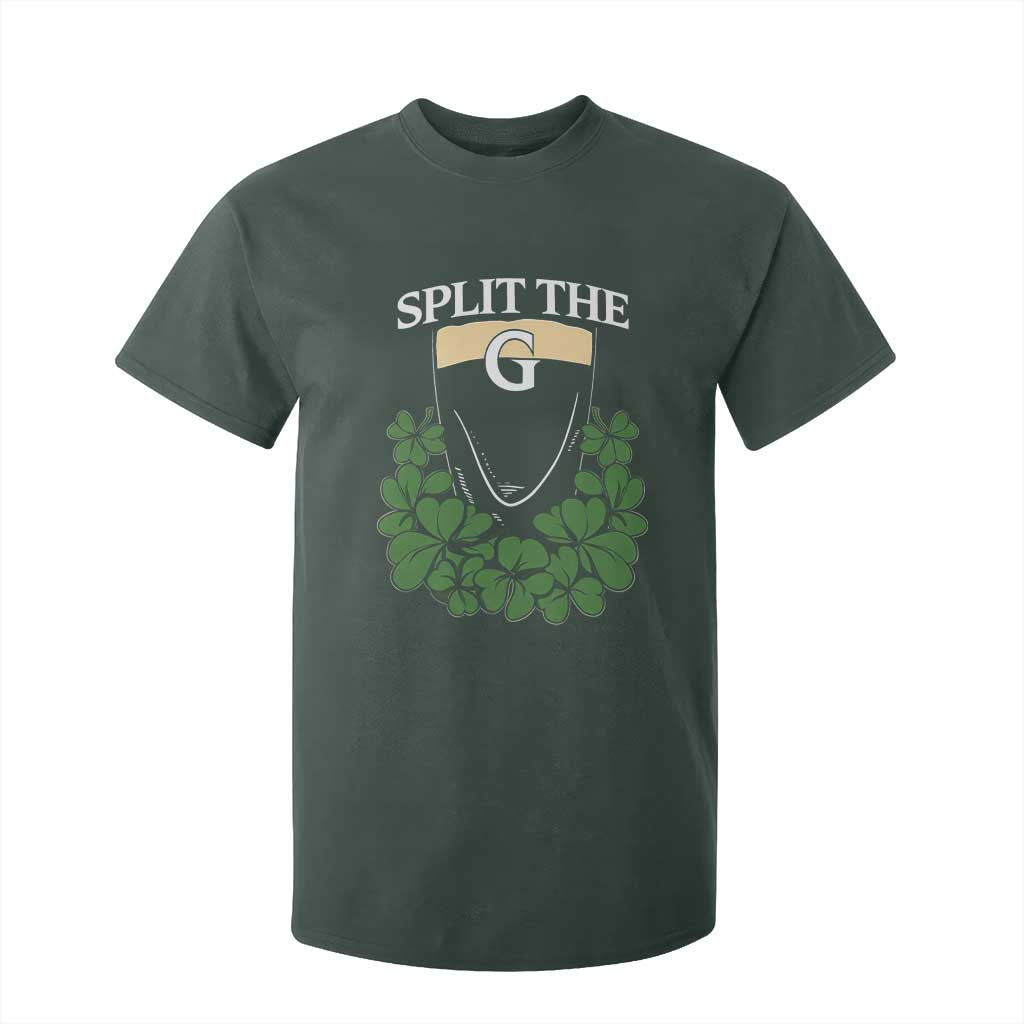 Split the G Funny Irish Stout Beer Drinking Game T Shirt For Kid St. Patrick’s Day Shamrocks Pub Crawl Crew TS02 Dark Forest Green Print Your Wear