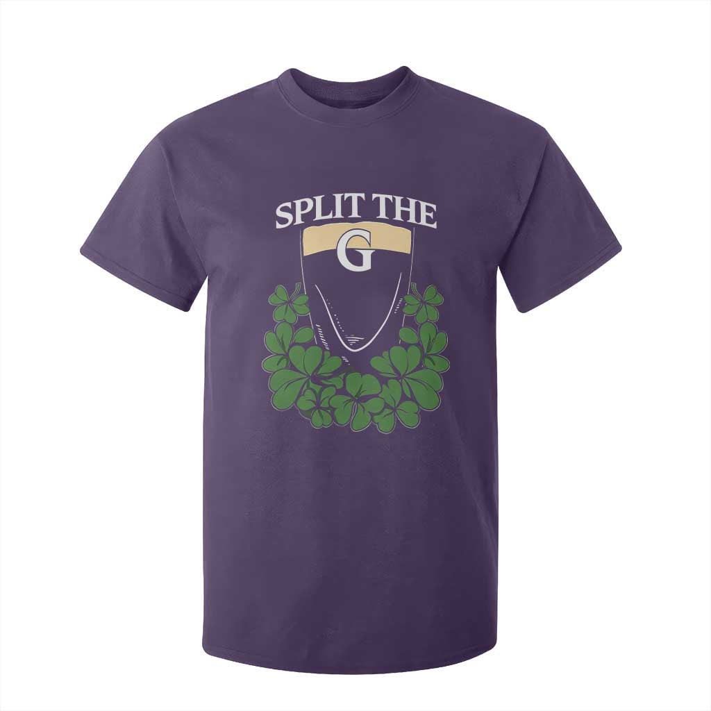 Split the G Funny Irish Stout Beer Drinking Game T Shirt For Kid St. Patrick’s Day Shamrocks Pub Crawl Crew TS02 Purple Print Your Wear