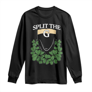 Split the G Funny Irish Stout Beer Drinking Game Long Sleeve Shirt St. Patrick’s Day Shamrocks Pub Crawl Crew TS02 Black Print Your Wear
