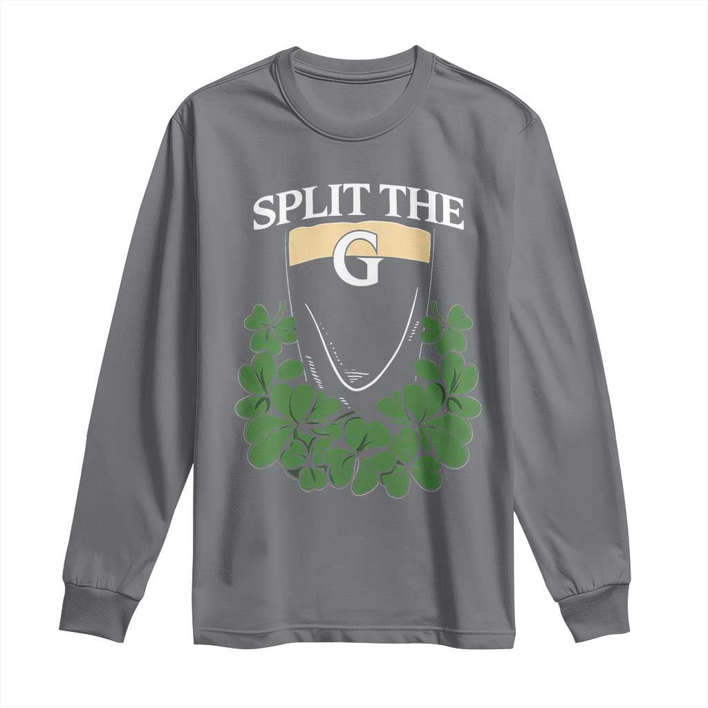 Split the G Funny Irish Stout Beer Drinking Game Long Sleeve Shirt St. Patrick’s Day Shamrocks Pub Crawl Crew TS02 Charcoal Print Your Wear
