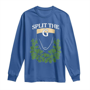 Split the G Funny Irish Stout Beer Drinking Game Long Sleeve Shirt St. Patrick’s Day Shamrocks Pub Crawl Crew TS02 Royal Blue Print Your Wear