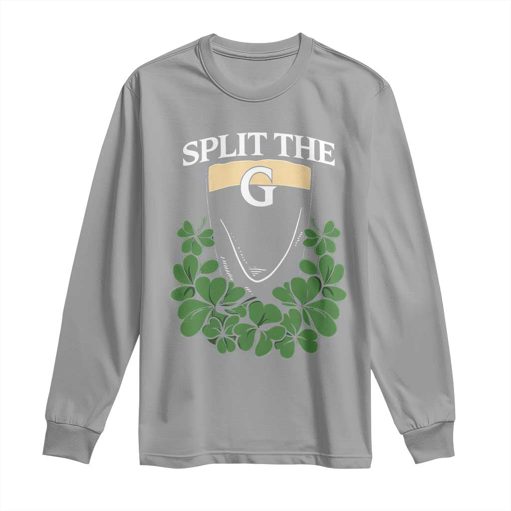 Split the G Funny Irish Stout Beer Drinking Game Long Sleeve Shirt St. Patrick’s Day Shamrocks Pub Crawl Crew TS02 Sport Gray Print Your Wear